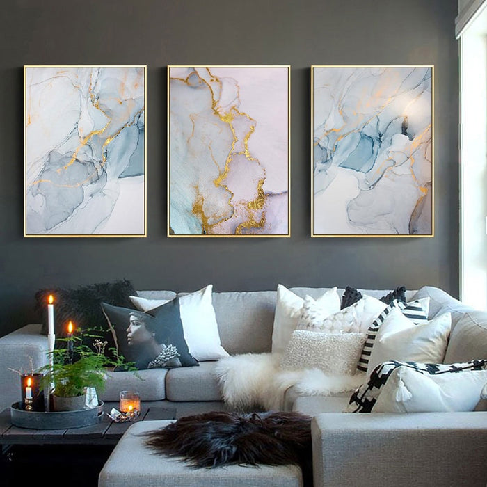 Gold Cracked Marble - Canvas Wall Art Painting