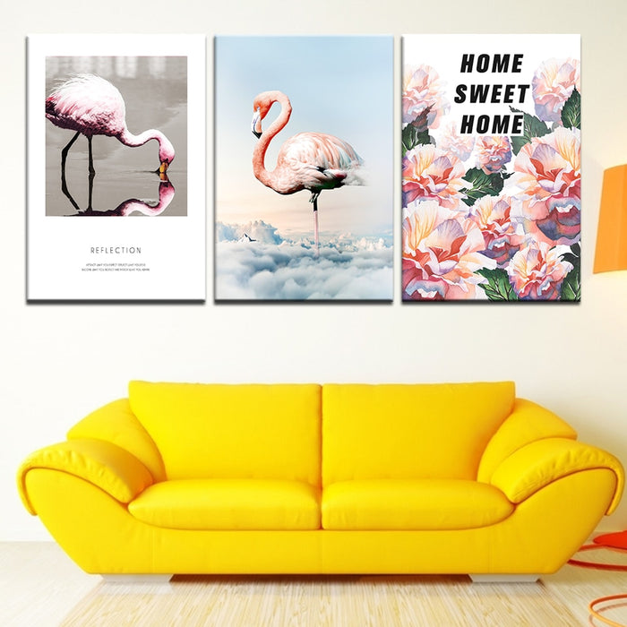 Flamingo Home - Canvas Wall Art Painting