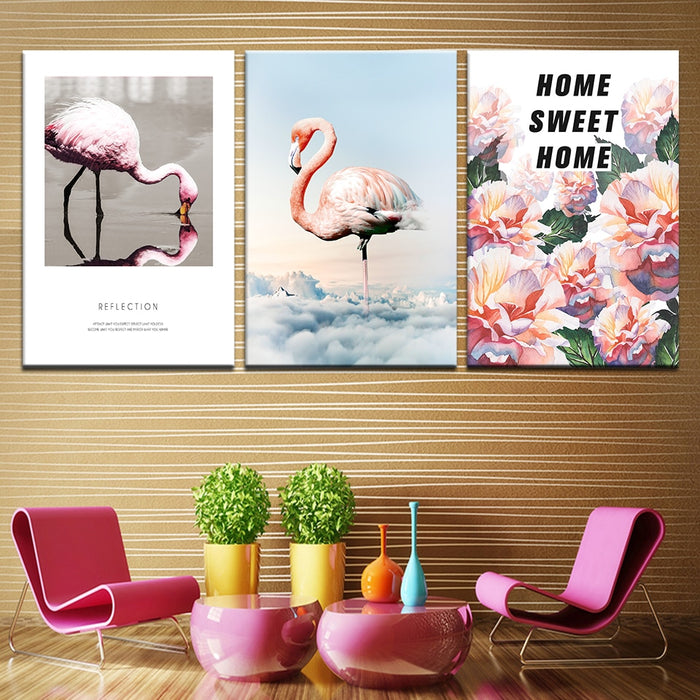 Flamingo Home - Canvas Wall Art Painting