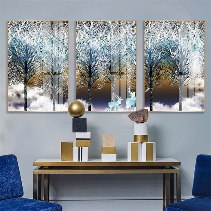 Atmospheric Trees - Canvas Wall Art Painting