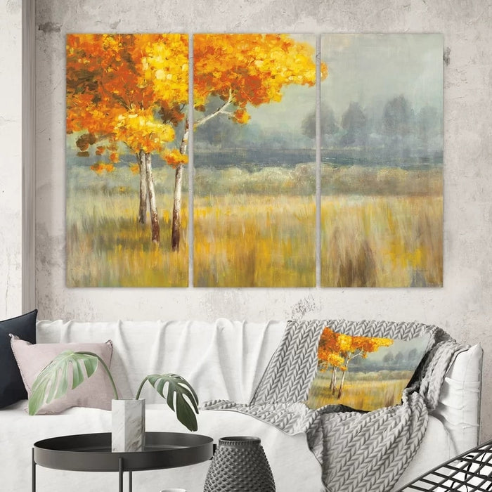 Maple Tree Wheat Field - Canvas Wall Art Painting