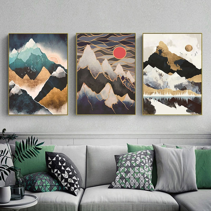Sunrise Mountains - Canvas Wall Art Painting