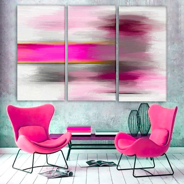 Pink Swipes - Canvas Wall Art Painting