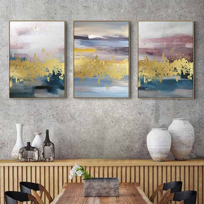 Abstract Golden Landscape - Canvas Wall Art Painting