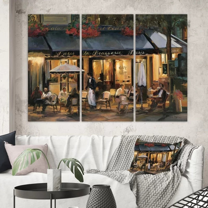 French Corner Cafe - Canvas Wall Art Painting