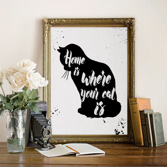 Cat Is Home-Canvas Wall Art Painting