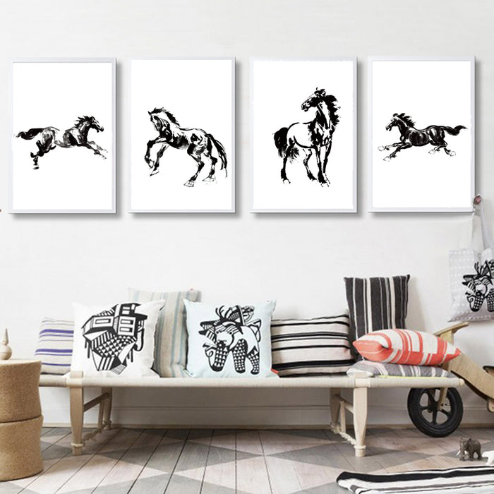 White And Black Chinese Style - Canvas Wall Art Painting