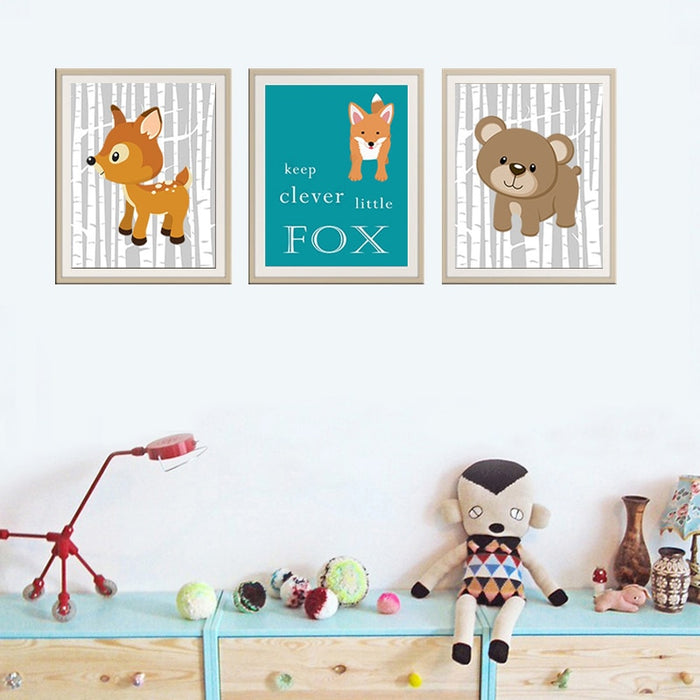 Animals Forest - Canvas Wall Art Painting