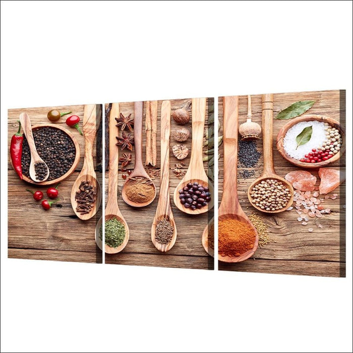 Spoons, Grains, Spices - Canvas Wall Art Painting