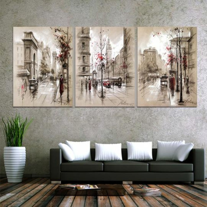 Abstract City Street - Canvas Wall Art Painting