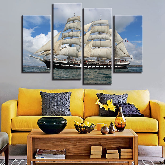 Sailboat In The Sea - Canvas Wall Art Painting