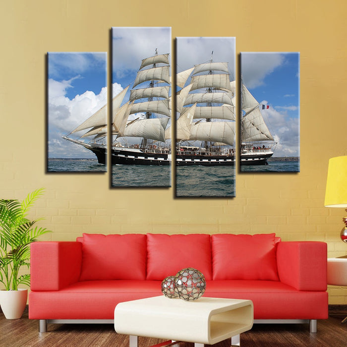 Sailboat In The Sea - Canvas Wall Art Painting