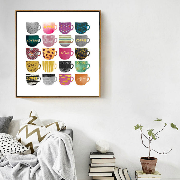 Beautiful Different Coffee Cups - Canvas Wall Art Painting