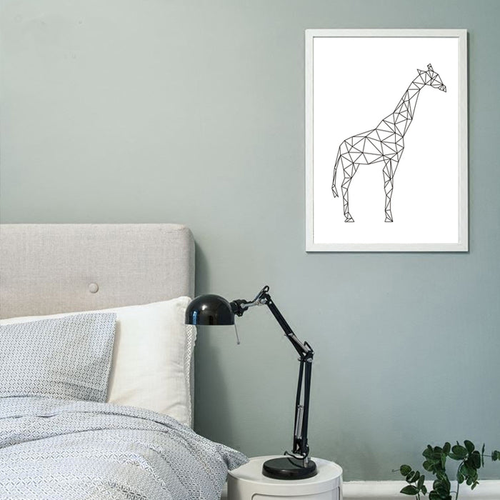 Minimalist Giraffe Geometric - Canvas Wall Art Painting
