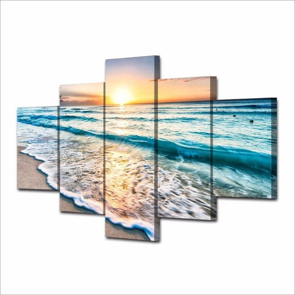 Sunset Beach - Canvas Wall Art Painting — Original Wall Arts