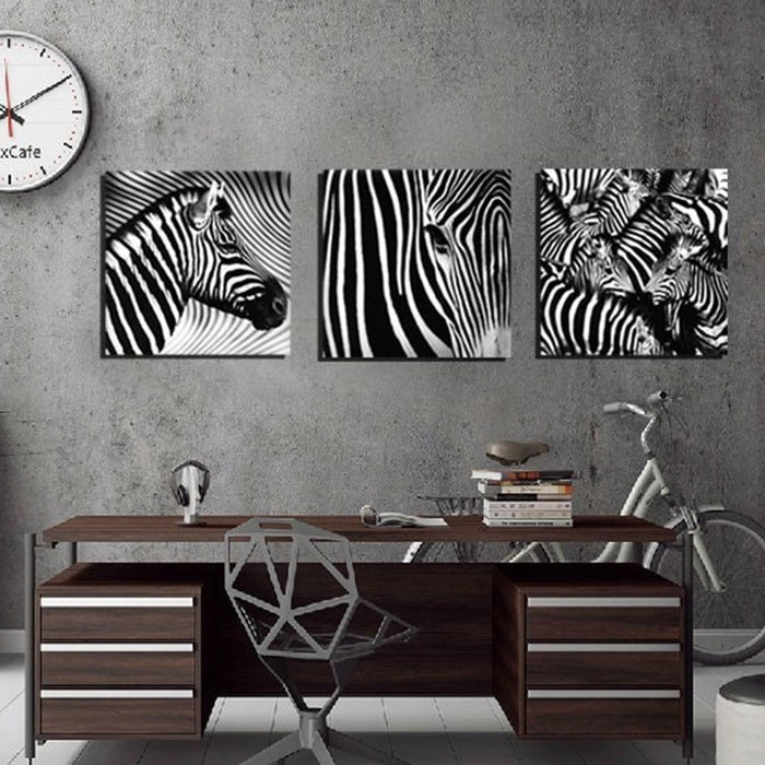 Zebras-Canvas Wall Art Painting 3 Pieces