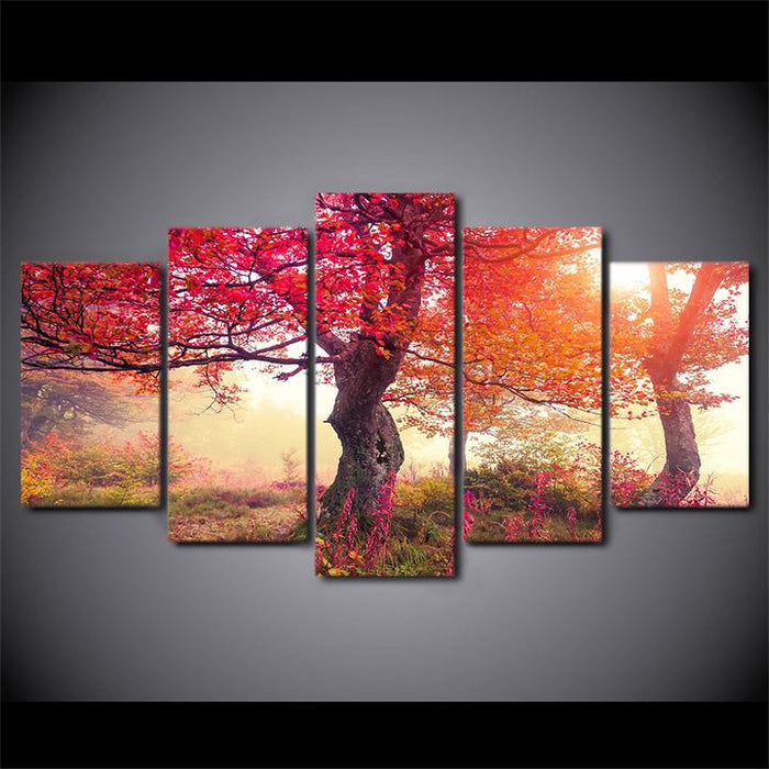 Red Tree Bloom - Canvas Wall Art Painting