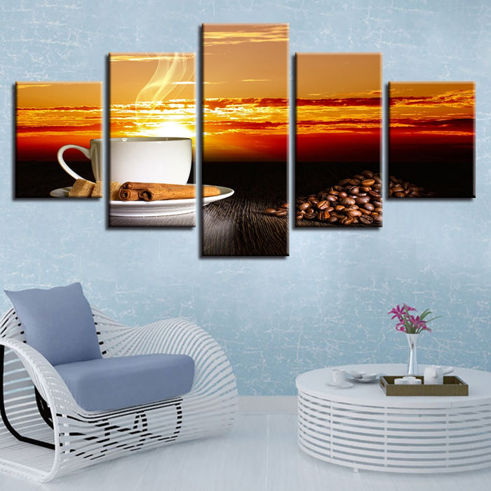 Sunset Coffee - Canvas Wall Art Painting