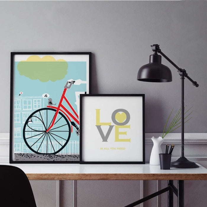 Love Is All You Need Bicycle Poster - Canvas Wall Art Painting