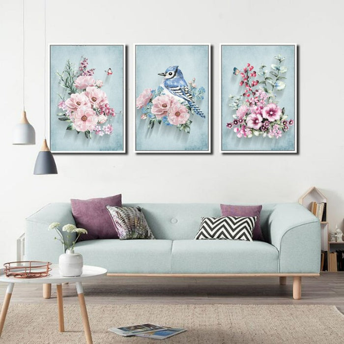 Nordic Pink Peony - Canvas Wall Art Painting