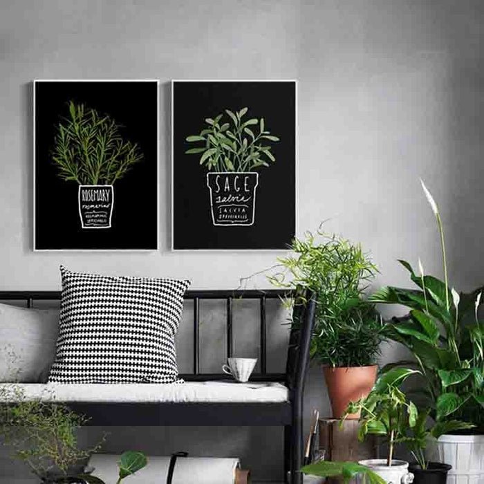 Potted Herbs - Canvas Walls Art Painting