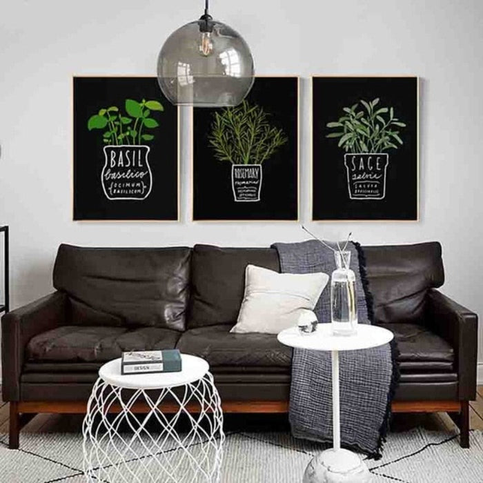 Potted Herbs - Canvas Walls Art Painting