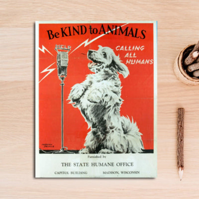 Vintage Be Kind to Animals - Canvas Wall Art Painting