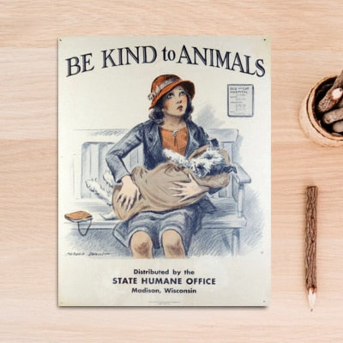 Vintage Be Kind to Animals - Canvas Wall Art Painting