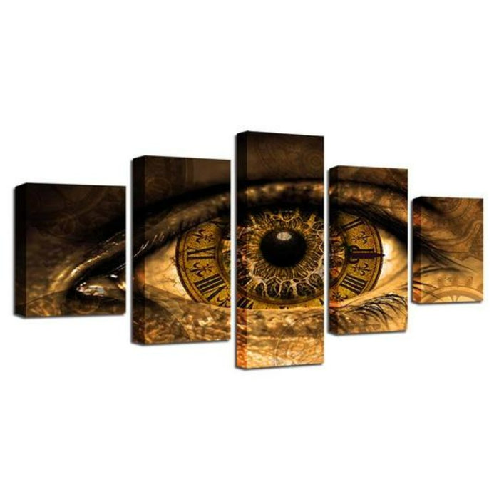 Clock In The Eyes - Canvas Wall Art Painting