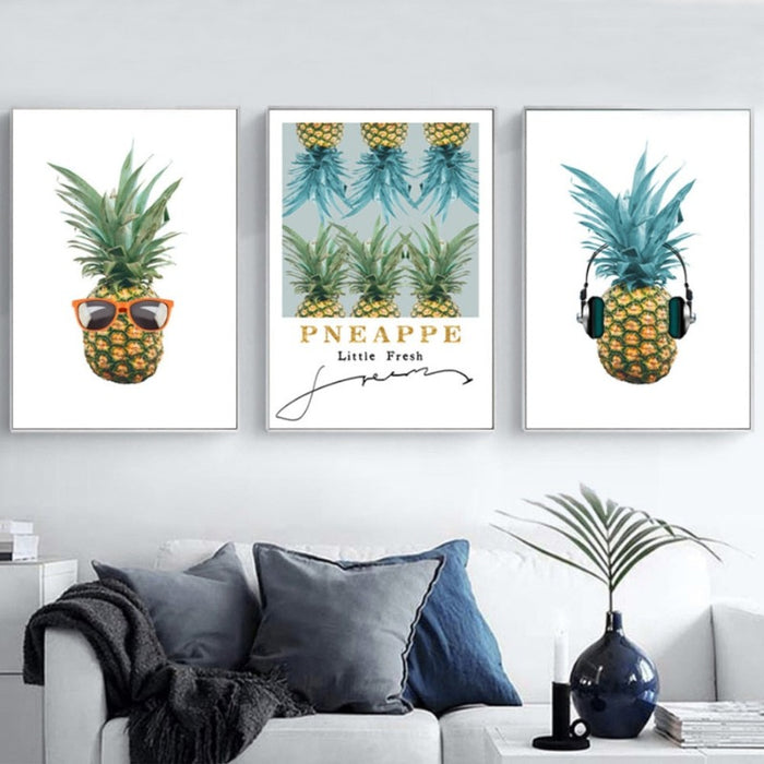 Fresh Pineapple Music - Canvas Wall Art Painting