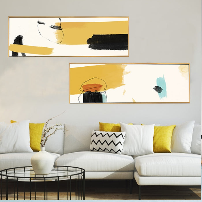 Abstract Brush Strokes - Canvas Wall Art Painting