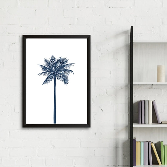 Navy Blue Palm Tree  - Canvas Wall Art Painting