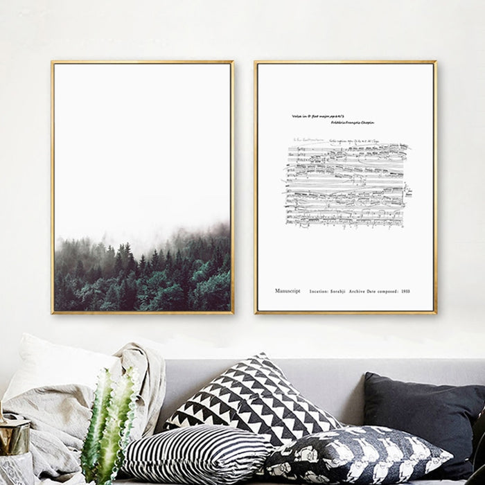Chopin Writing Seaside Forest - Canvas Wall Art Painting