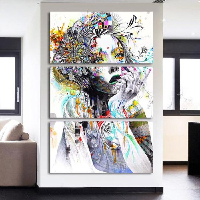 Watercolor Girl - Canvas Wall Art Painting
