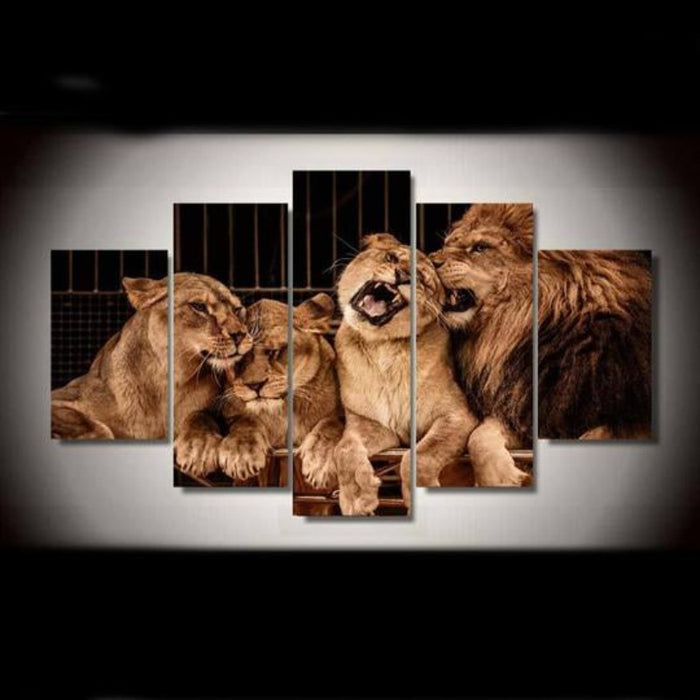 Lion Family - Canvas Wall Art Painting