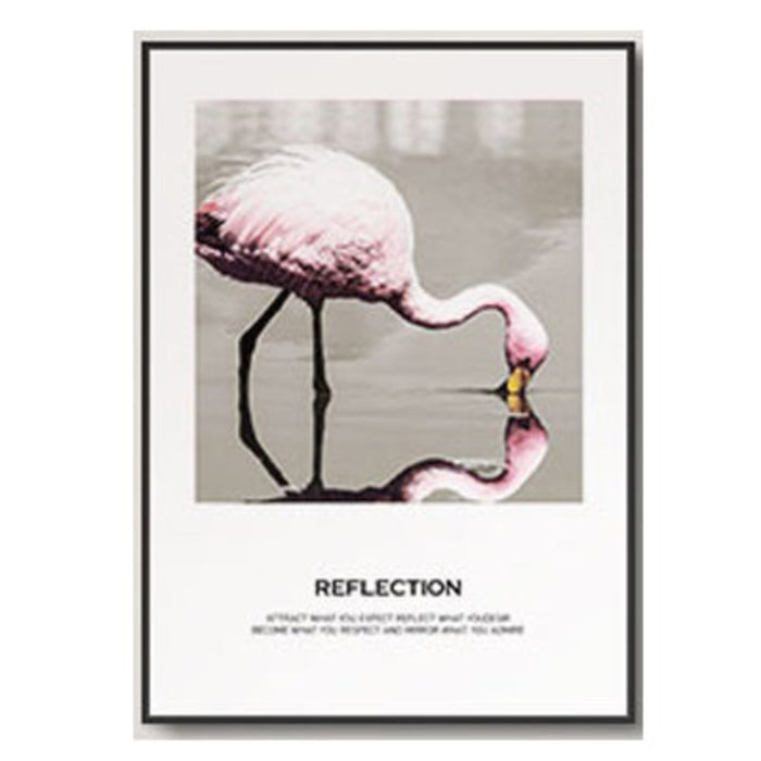 Flamingo Reflection - Canvas Wall Art Painting