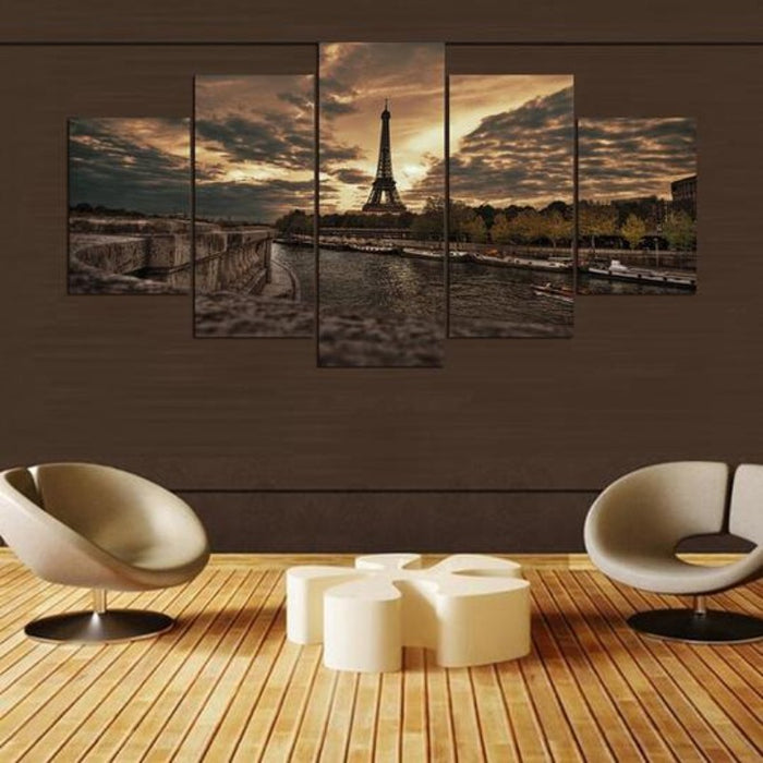 Majestic Eiffel Tower At Twilight - Canvas Wall Art Painting