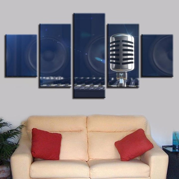 Music Microphone - Canvas Wall Art Painting