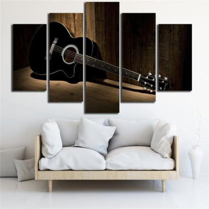 Black Guitar - Canvas Wall Art Painting