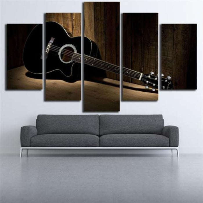 Black Guitar - Canvas Wall Art Painting