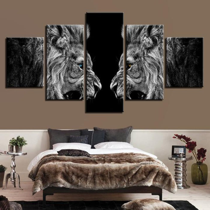 Roaring Lions - Canvas Wall Art Painting