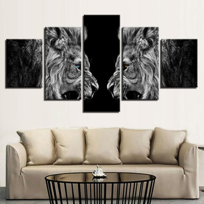 Roaring Lions - Canvas Wall Art Painting