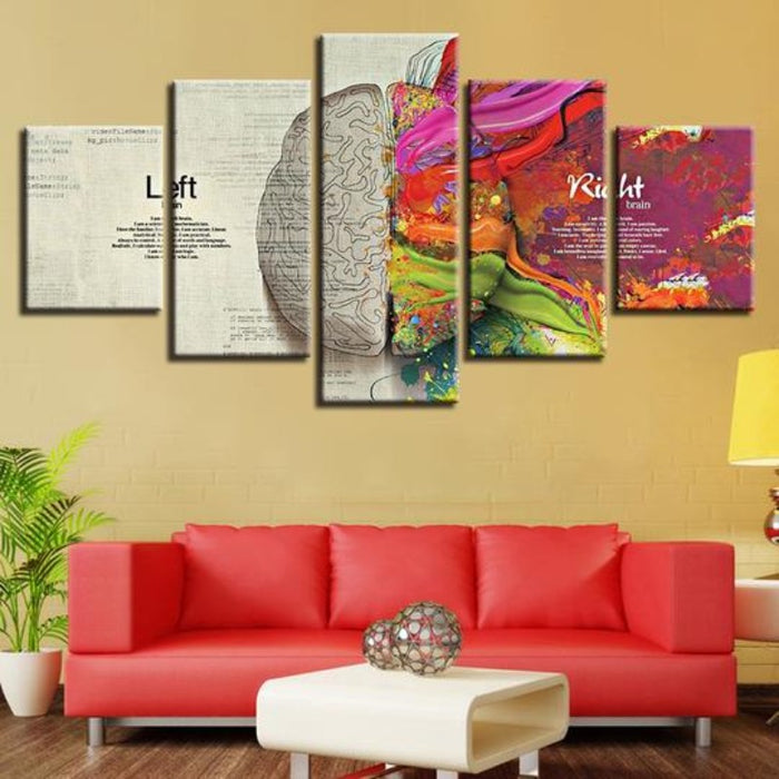 Abstract Color Brain Partition - Canvas Wall Art Painting