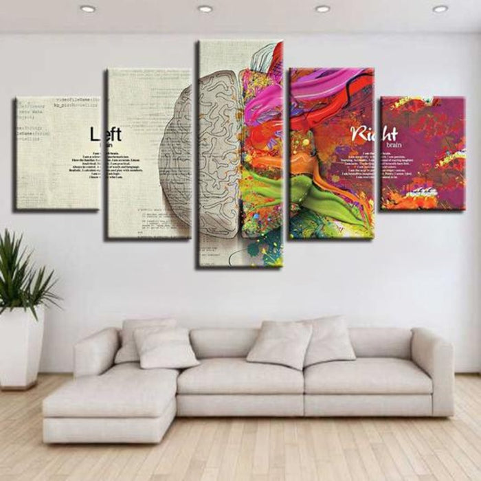 Abstract Color Brain Partition - Canvas Wall Art Painting