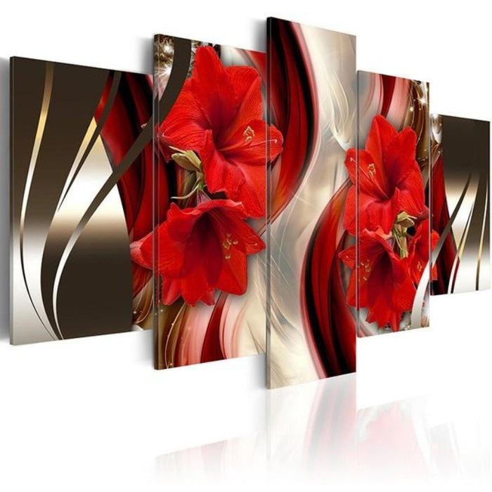 Flower Lily - 5 Piece Canvas Wall Art Painting | Perfect for Nature Lovers