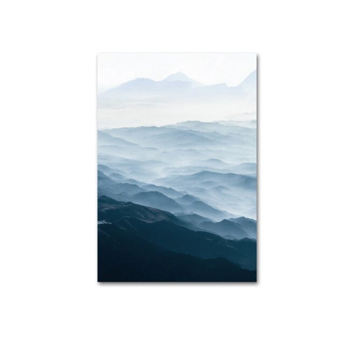 Modern Nordic Mountain Scenery - Canvas Wall Art Painting