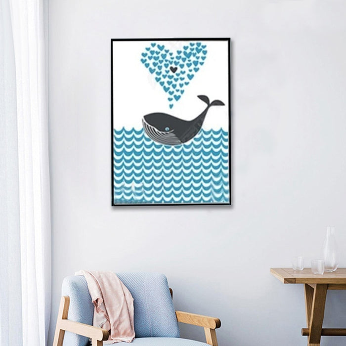 Abstract Whale Shark Ocean Future - Canvas Wall Art Painting