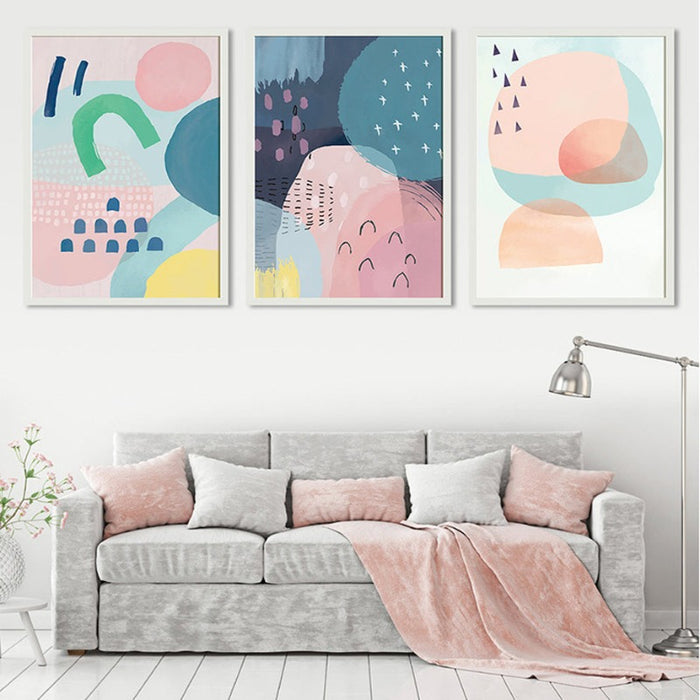 Abstract Watercolor Multi Pink Princess - Canvas Wall Art Painting