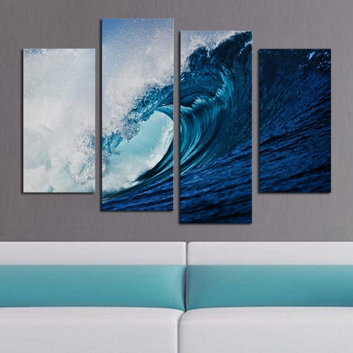 Big Blue Sea Waves - Canvas Wall Art Painting
