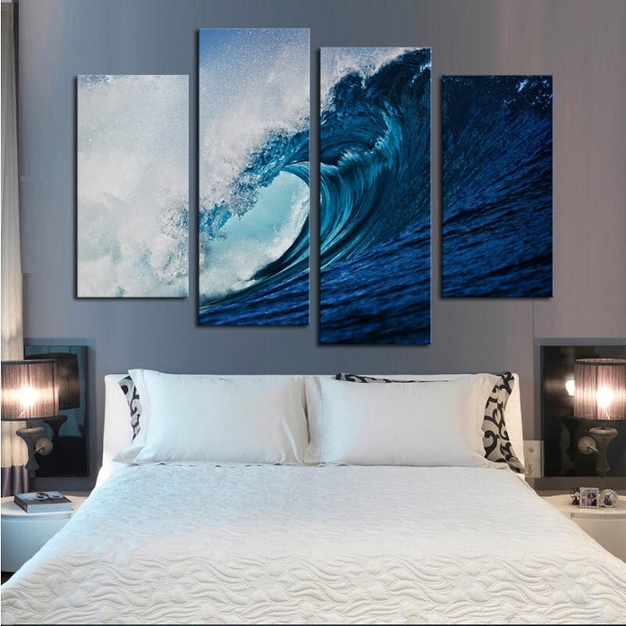 Big Blue Sea Waves - Canvas Wall Art Painting